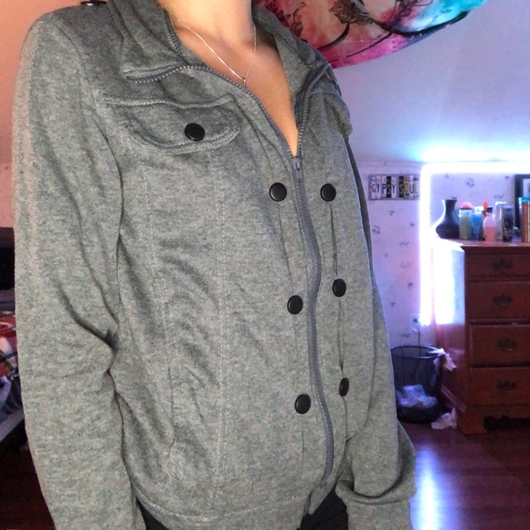 Grey zip up sweatshirt - Picture 2 of 3